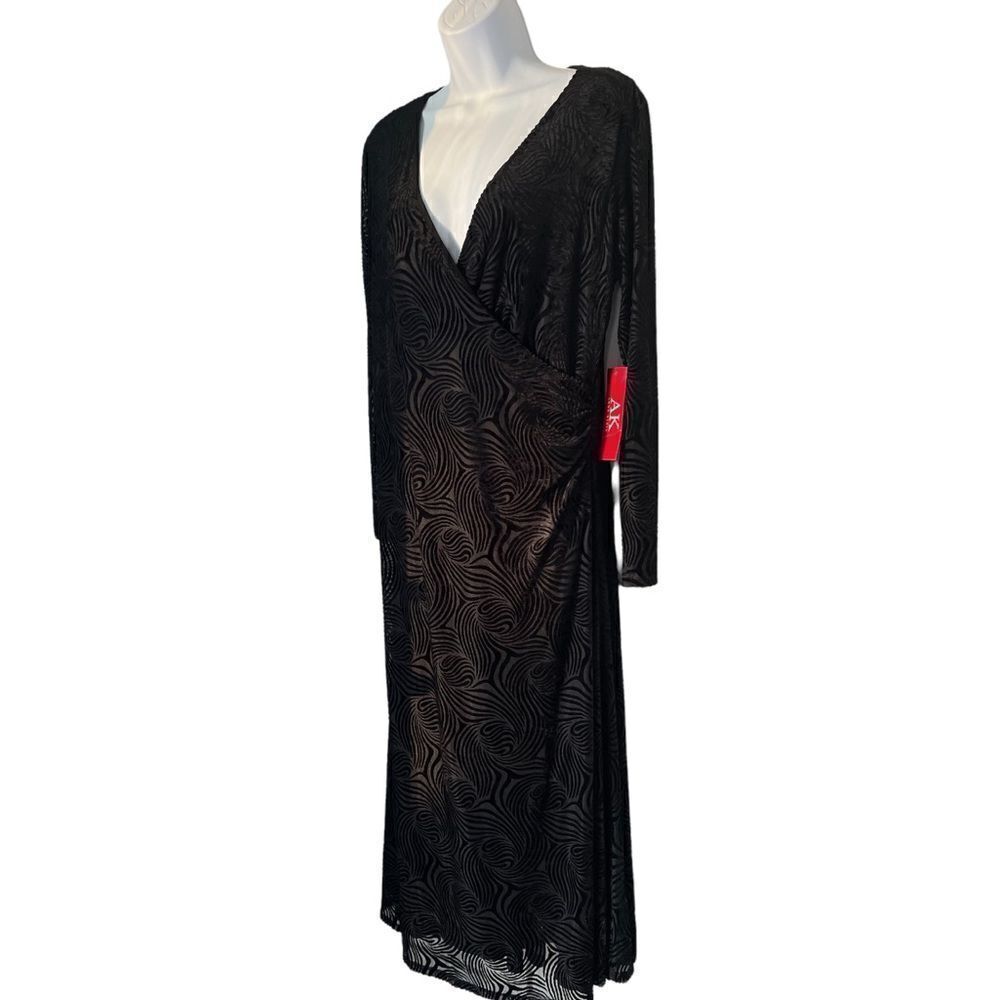 NWT Anne Klein Madeline Black Evening Cocktail Dress sz M